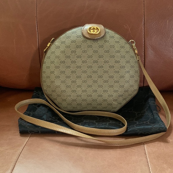 🤎💛Beautiful Vintage GUCCI Supreme Round Canteen Crossbody Bag💛🤎 - Picture 1 of 13